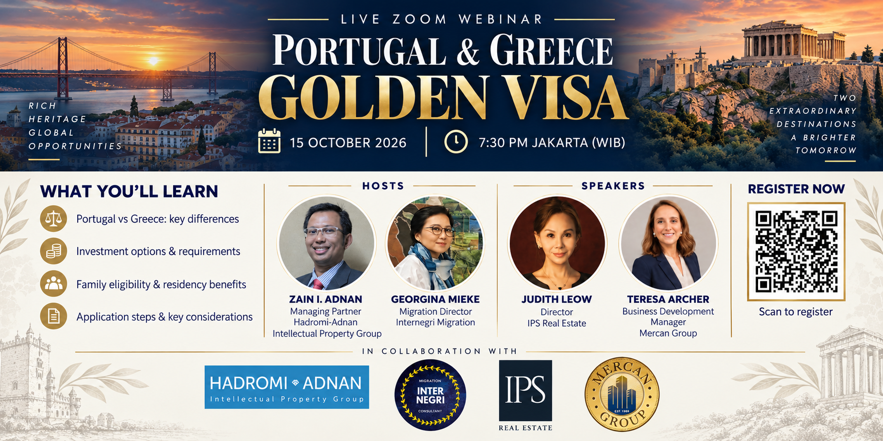 Webinar: Portugal & Greece Golden Visa
